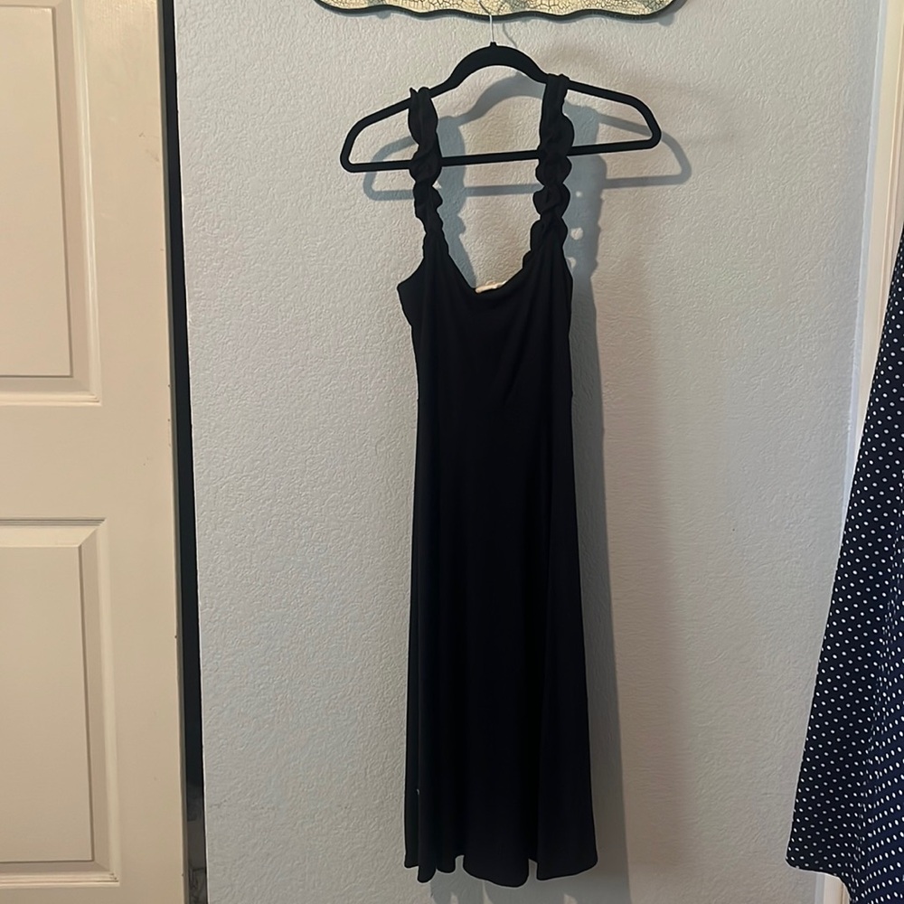 Brand New Black Rollercoaster Midi Dress - With Tags